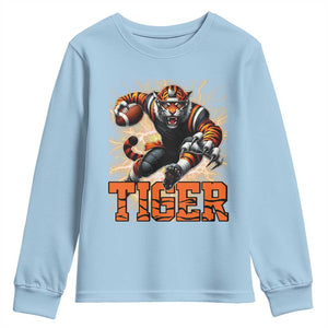 Lightning Tiger Lover Youth Sweatshirt Sport Lover Gift TS12 Light Blue Print Your Wear