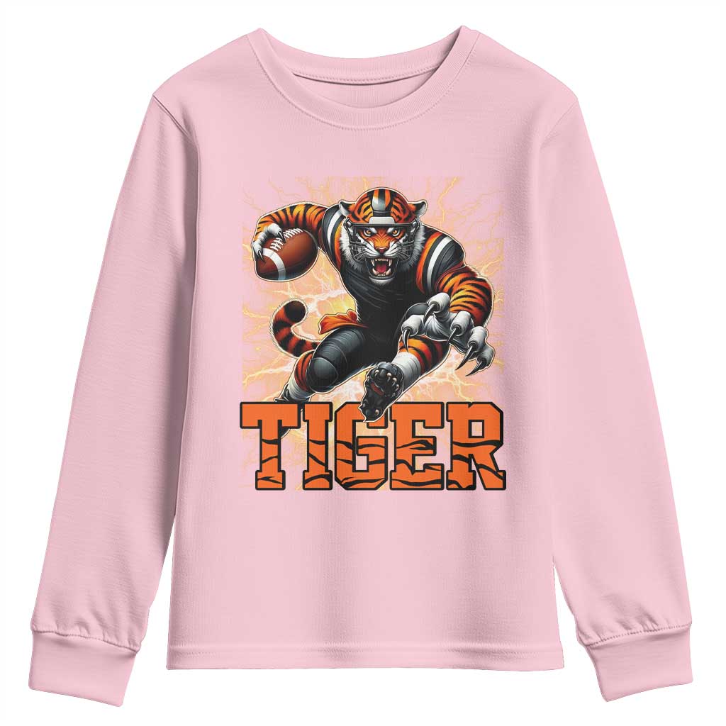 Lightning Tiger Lover Youth Sweatshirt Sport Lover Gift TS12 Light Pink Print Your Wear