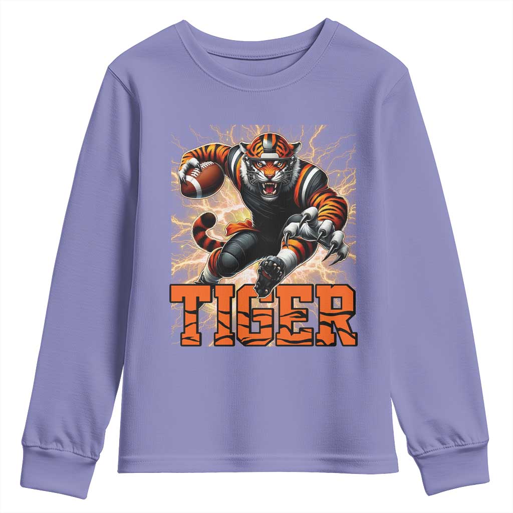 Lightning Tiger Lover Youth Sweatshirt Sport Lover Gift TS12 Violet Print Your Wear