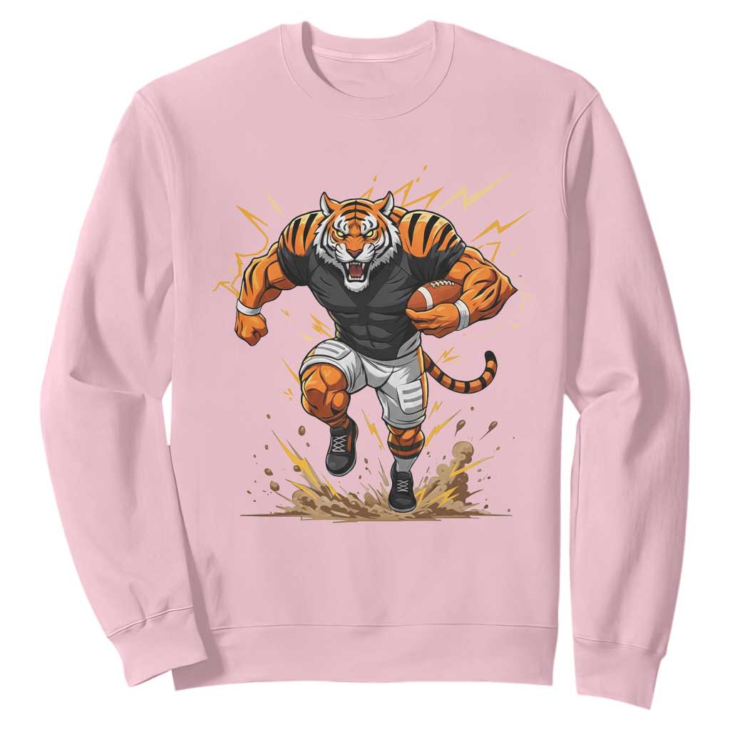Tiger Football Lover Sweatshirt Midwest Game Day Lifestyle TS12 Light Pink Print Your Wear