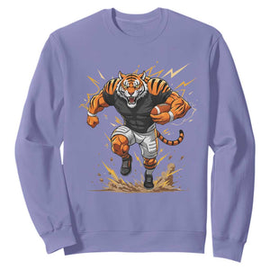 Tiger Football Lover Sweatshirt Midwest Game Day Lifestyle TS12 Violet Print Your Wear