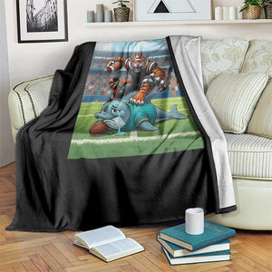 Funny Tiger Dominates Dolphin Throw Blanket FB Rivalry Gift TS12 Print Your Wear