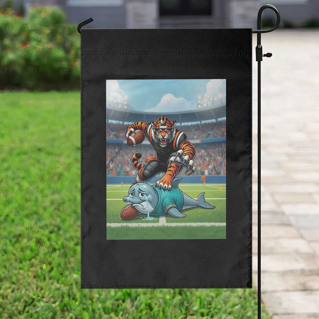 Funny Tiger Dominates Dolphin Garden Flag FB Rivalry Gift TS12 Print Your Wear