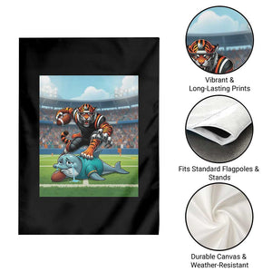 Funny Tiger Dominates Dolphin Garden Flag FB Rivalry Gift TS12 Print Your Wear