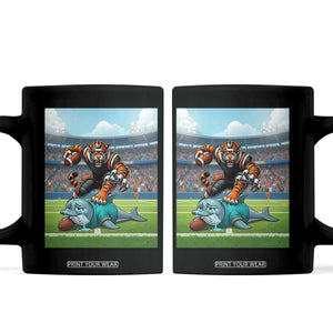 Funny Tiger Dominates Dolphin Coffee Mug FB Rivalry Gift TS12 Black Print Your Wear