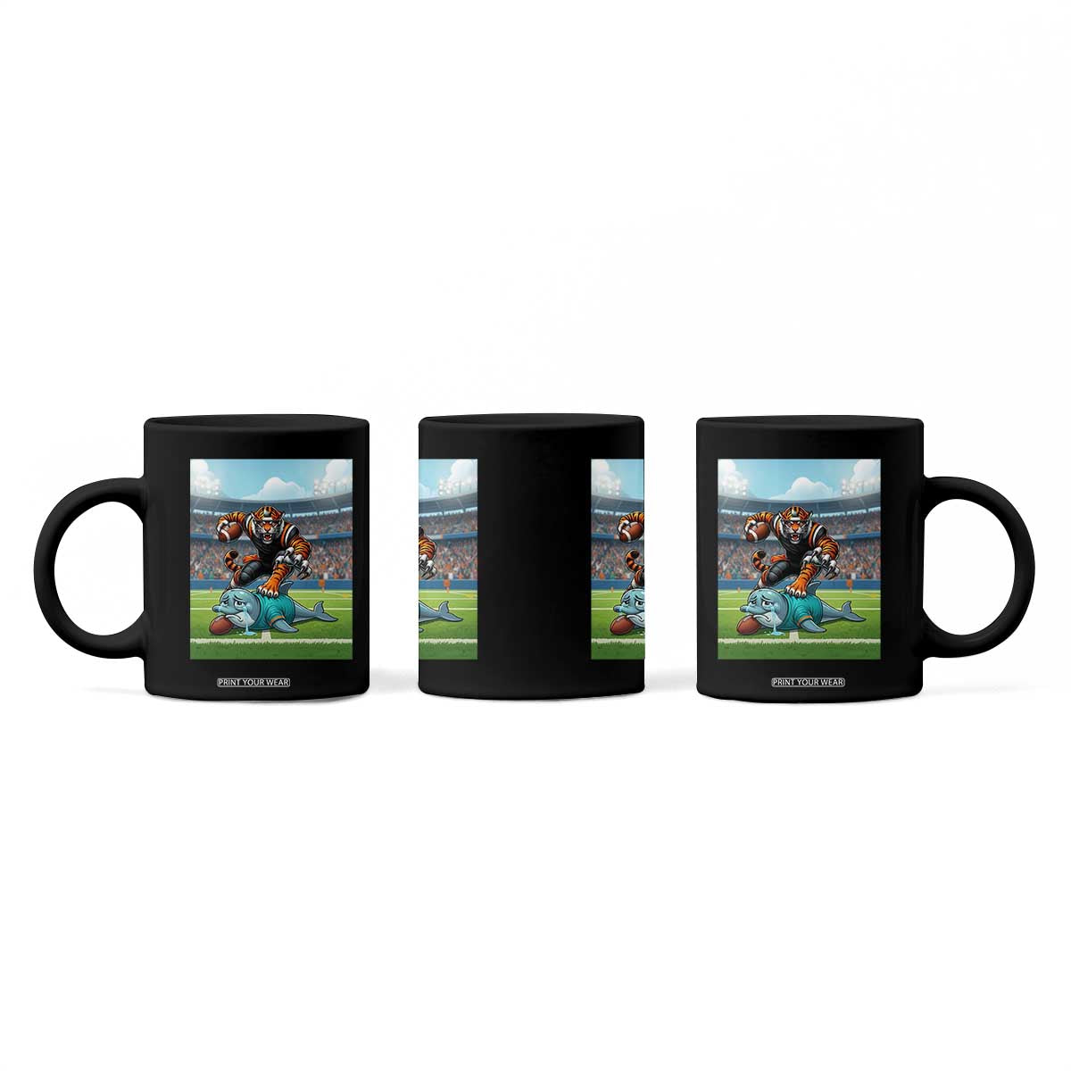 Funny Tiger Dominates Dolphin Coffee Mug FB Rivalry Gift TS12 Print Your Wear