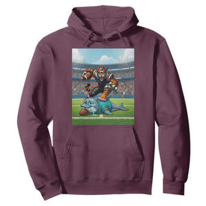 Funny Tiger Dominates Dolphin Hoodie FB Rivalry Gift TS12 Maroon Print Your Wear