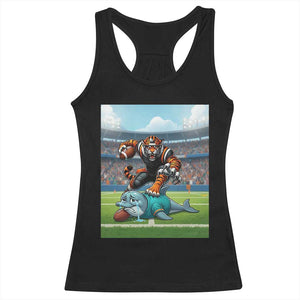 Funny Tiger Dominates Dolphin Racerback Tank Top FB Rivalry Gift TS12 Black Print Your Wear