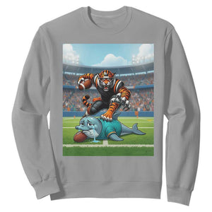 Funny Tiger Dominates Dolphin Sweatshirt FB Rivalry Gift TS12 Sport Gray Print Your Wear