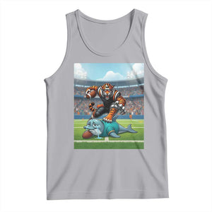 Funny Tiger Dominates Dolphin Tank Top FB Rivalry Gift TS12 Athletic Heather Print Your Wear