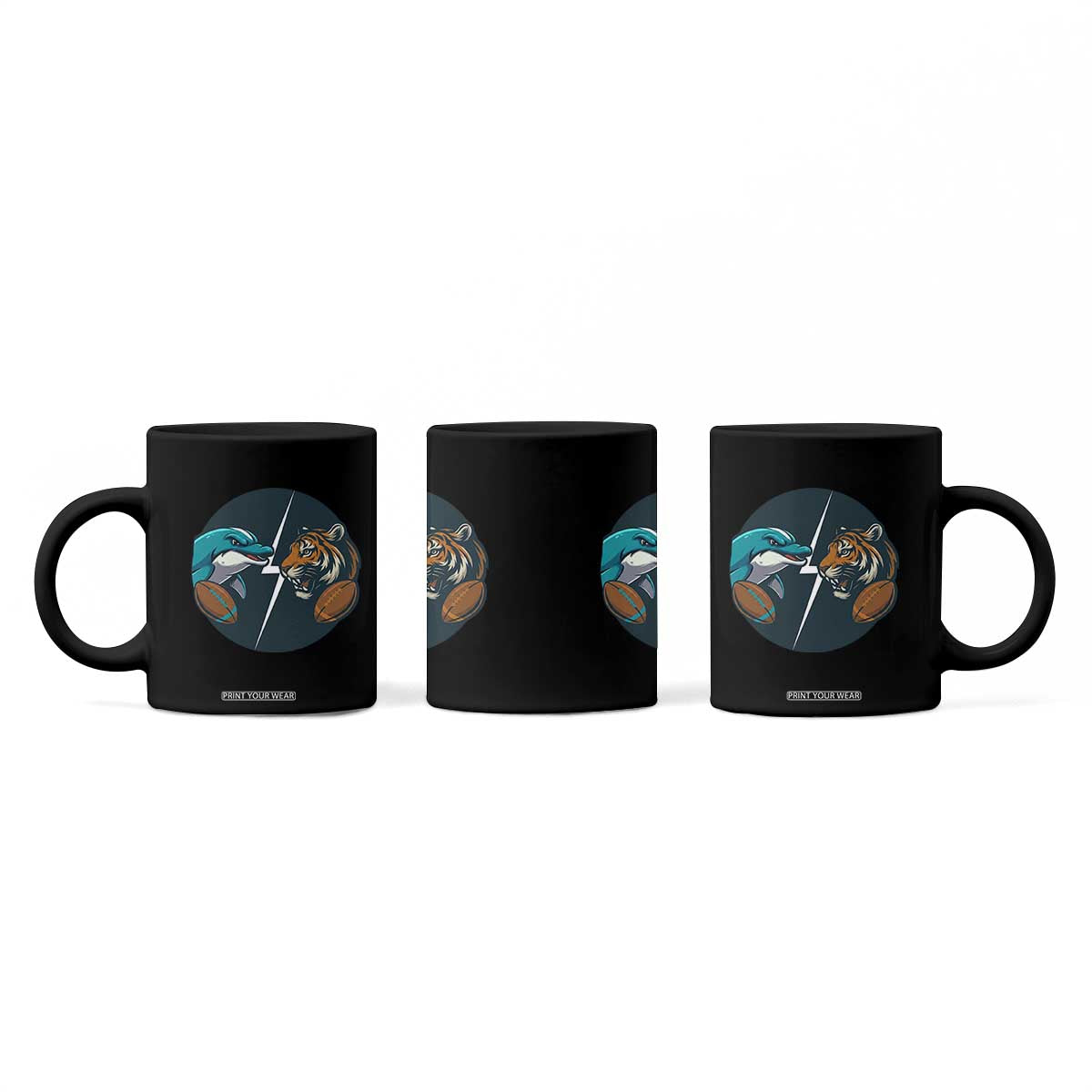 Funny Tiger Vs Dolphin Rivalry Coffee Mug Gift For FB Hardcore Fan TS12 Print Your Wear