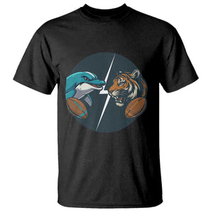 Funny Tiger Vs Dolphin Rivalry T Shirt Gift For FB Hardcore Fan TS12 Black Print Your Wear