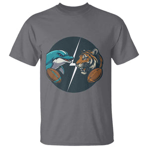 Funny Tiger Vs Dolphin Rivalry T Shirt Gift For FB Hardcore Fan TS12 Charcoal Print Your Wear