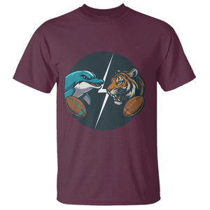 Funny Tiger Vs Dolphin Rivalry T Shirt Gift For FB Hardcore Fan TS12 Maroon Print Your Wear