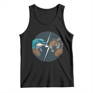 Funny Tiger Vs Dolphin Rivalry Tank Top Gift For FB Hardcore Fan TS12 Black Print Your Wear