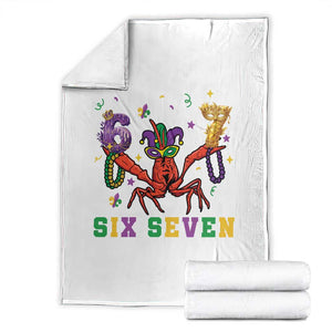 Funny 67 Crawfish Mardi Gras Throw Blanket Six Seven Meme TS12 White Print Your Wear