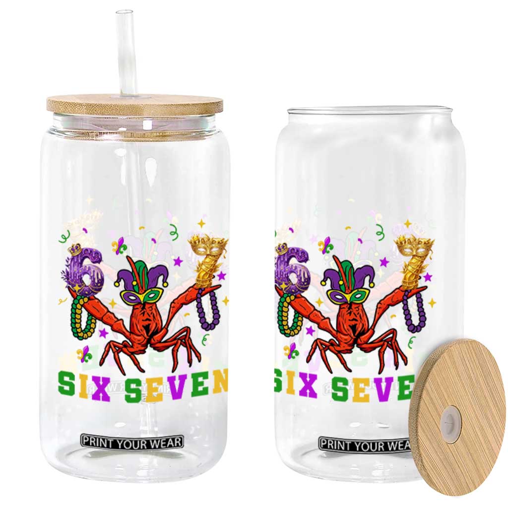 Funny 67 Crawfish Mardi Gras Glass Can Six Seven Meme TS12 Print Your Wear