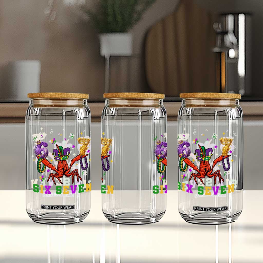 Funny 67 Crawfish Mardi Gras Glass Can Six Seven Meme TS12 Print Your Wear