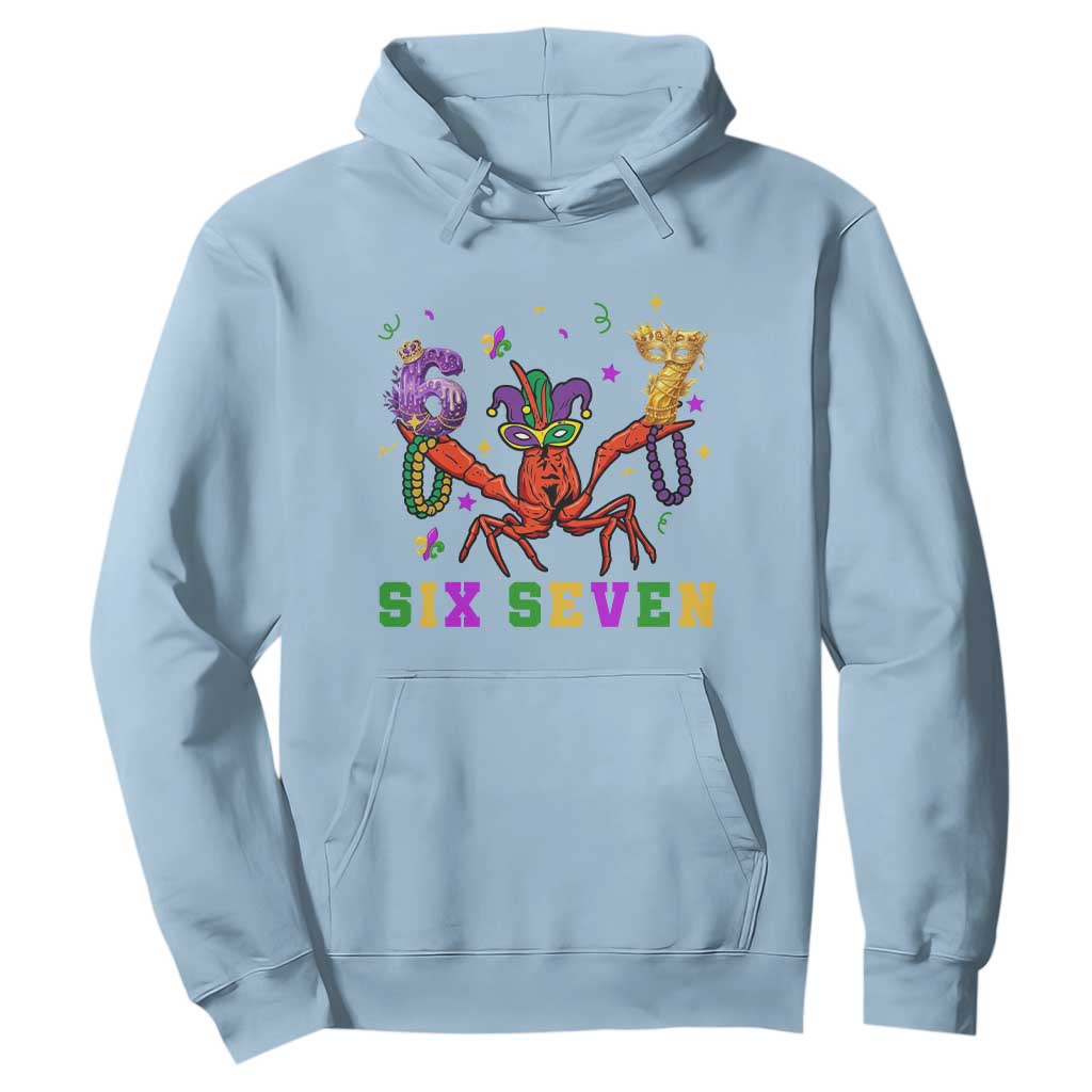 Funny 67 Crawfish Mardi Gras Hoodie Six Seven Meme TS12 Light Blue Print Your Wear