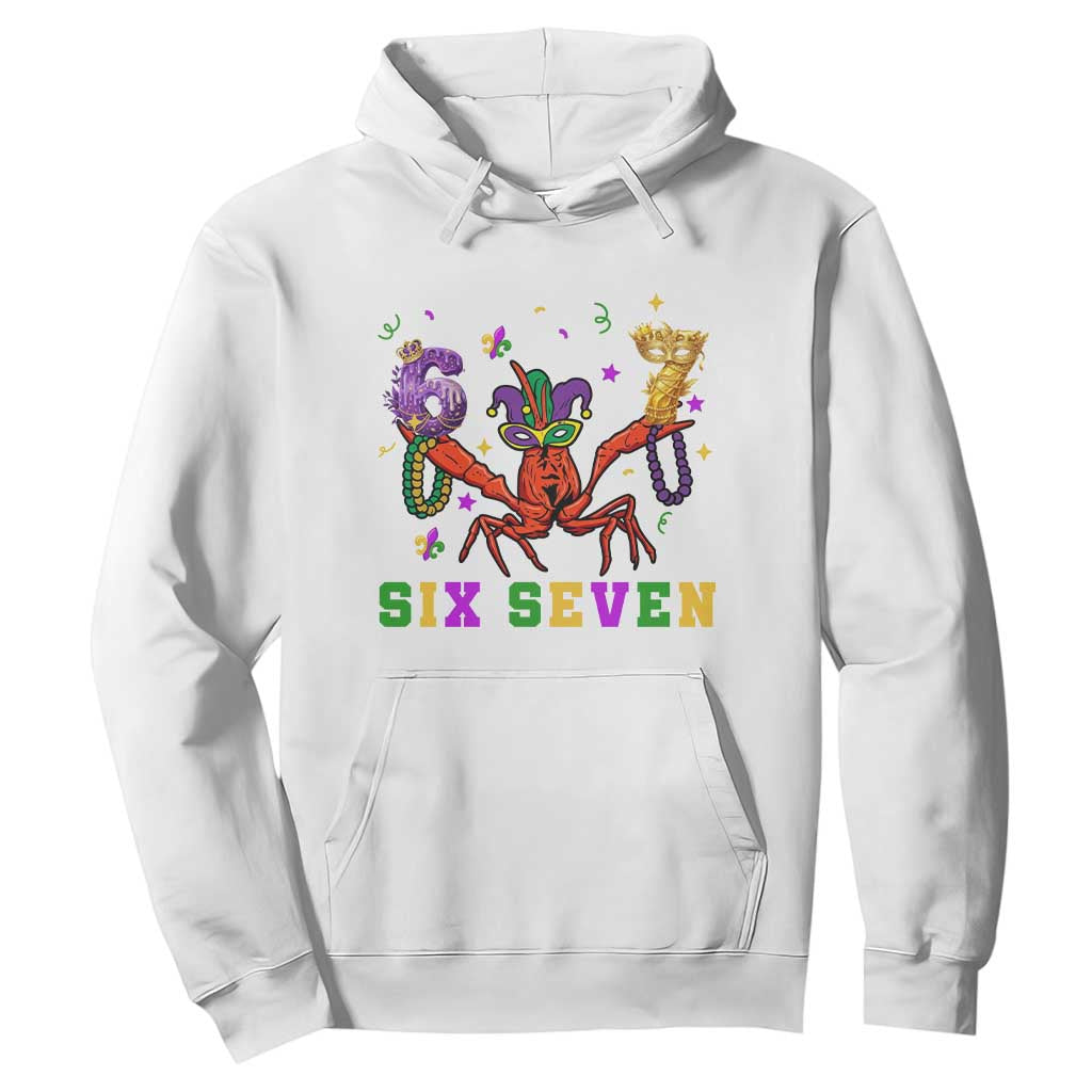 Funny 67 Crawfish Mardi Gras Hoodie Six Seven Meme TS12 White Print Your Wear