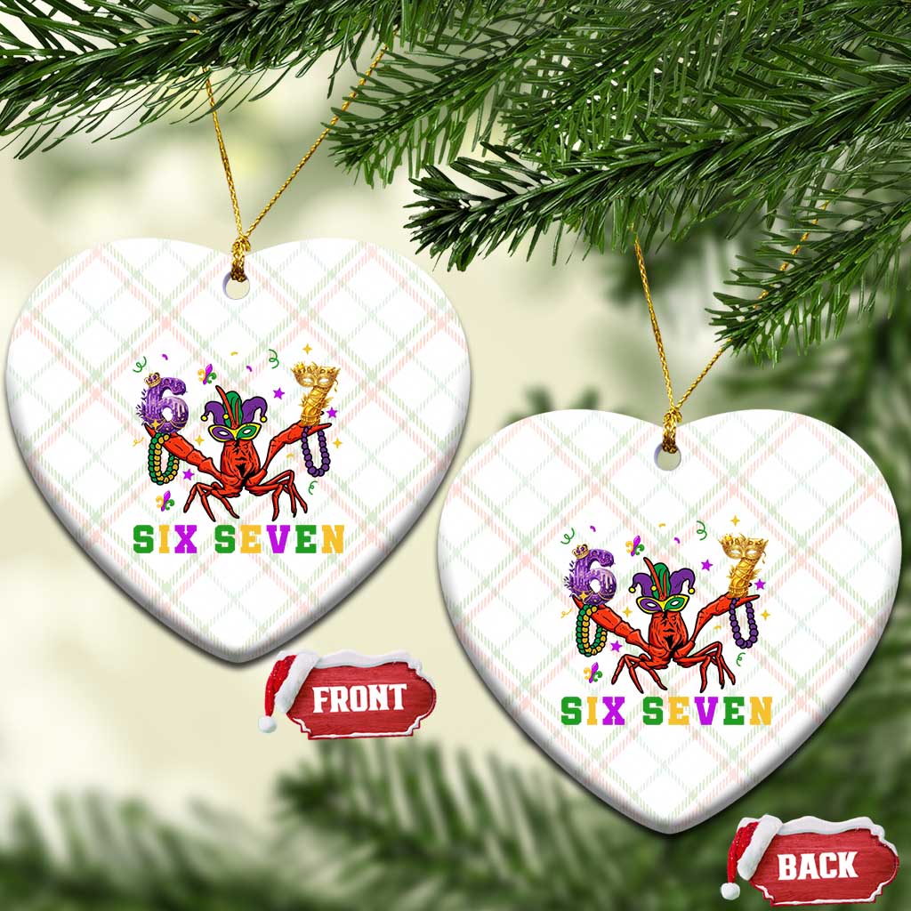Funny 67 Crawfish Mardi Gras Ceramic Ornament Six Seven Meme TS12 Print Your Wear