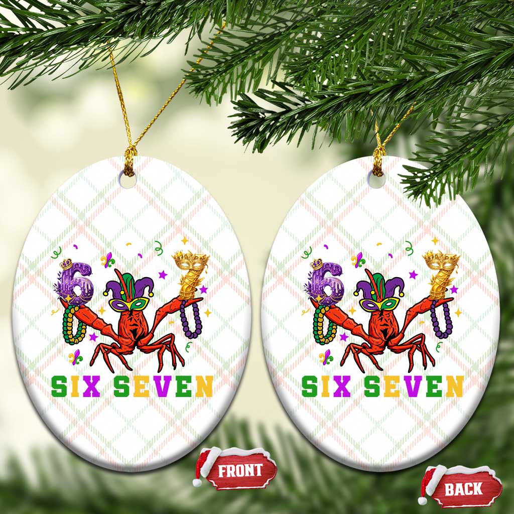 Funny 67 Crawfish Mardi Gras Ceramic Ornament Six Seven Meme TS12 Print Your Wear