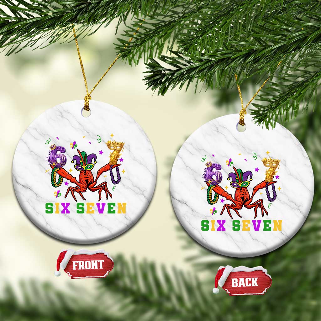 Funny 67 Crawfish Mardi Gras Ceramic Ornament Six Seven Meme TS12 1pc White Marble Print Your Wear
