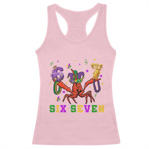 Funny 67 Crawfish Mardi Gras Racerback Tank Top Six Seven Meme TS12 Light Pink Print Your Wear