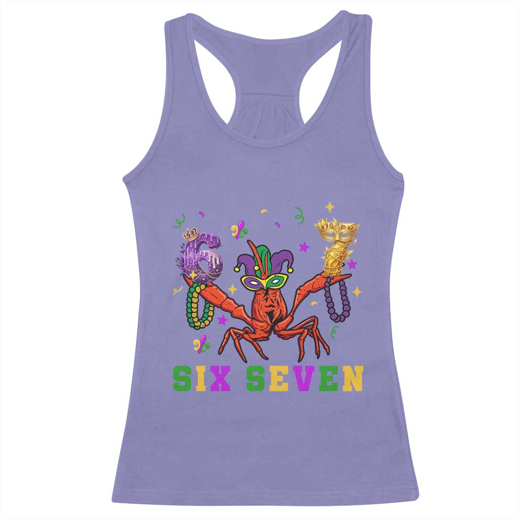 Funny 67 Crawfish Mardi Gras Racerback Tank Top Six Seven Meme TS12 Violet Print Your Wear