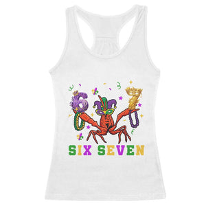 Funny 67 Crawfish Mardi Gras Racerback Tank Top Six Seven Meme TS12 White Print Your Wear