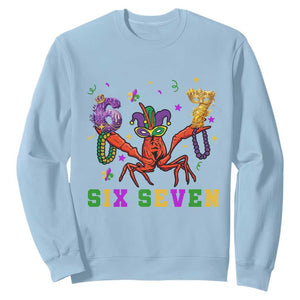 Funny 67 Crawfish Mardi Gras Sweatshirt Six Seven Meme TS12 Light Blue Print Your Wear