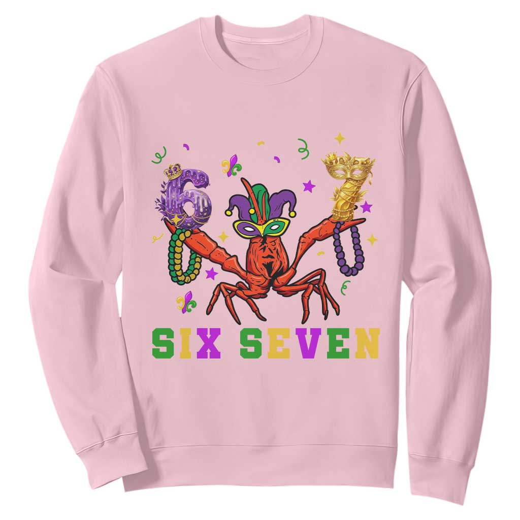 Funny 67 Crawfish Mardi Gras Sweatshirt Six Seven Meme TS12 Light Pink Print Your Wear