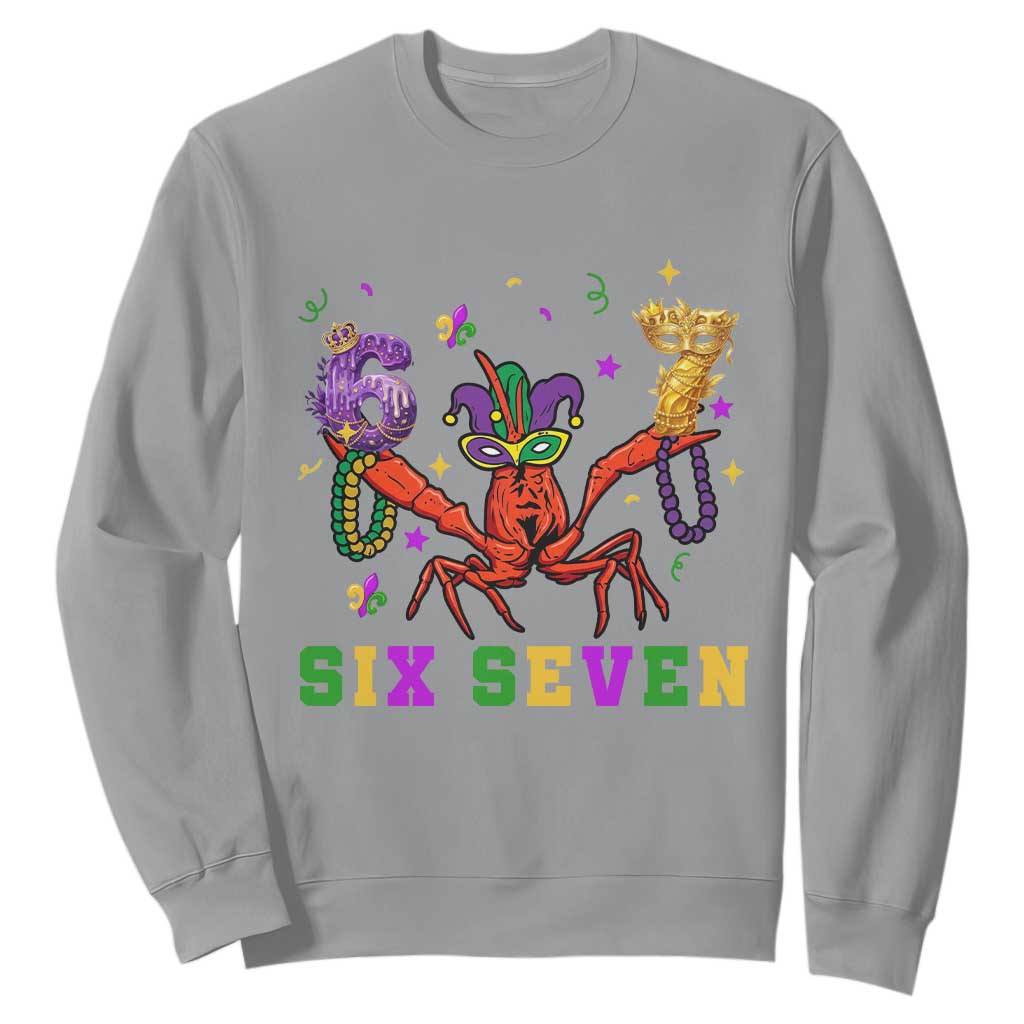 Funny 67 Crawfish Mardi Gras Sweatshirt Six Seven Meme TS12 Sport Gray Print Your Wear
