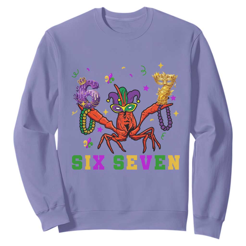 Funny 67 Crawfish Mardi Gras Sweatshirt Six Seven Meme TS12 Violet Print Your Wear