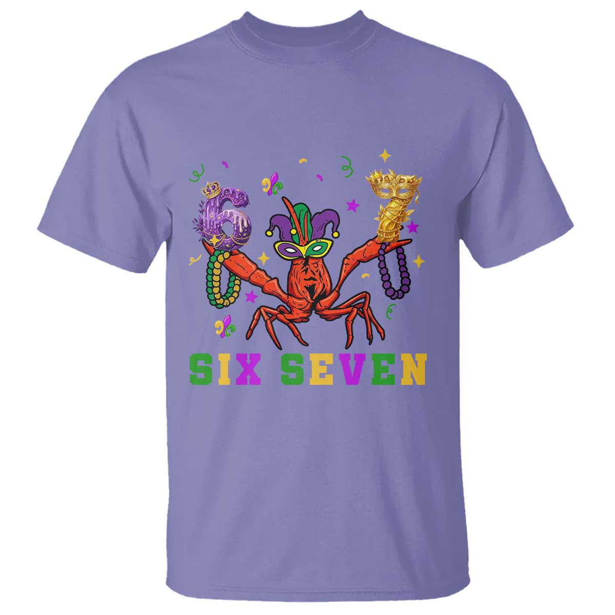 Funny 67 Crawfish Mardi Gras T Shirt Six Seven Meme TS12 Violet Print Your Wear
