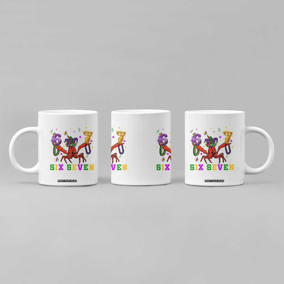 Funny 67 Crawfish Mardi Gras Coffee Mug Six Seven Meme TS12 Print Your Wear
