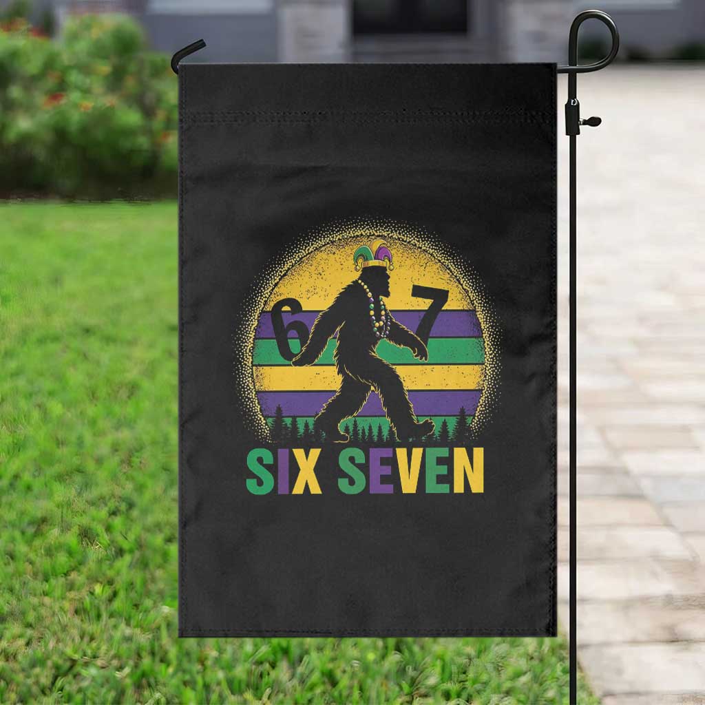 Funny Mardi Gras Bigfoot Garden Flag Six Seven Meme TS12 Print Your Wear