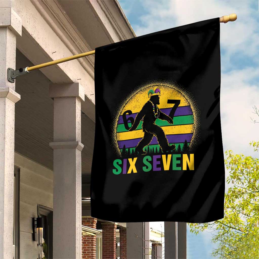 Funny Mardi Gras Bigfoot Garden Flag Six Seven Meme TS12 Print Your Wear