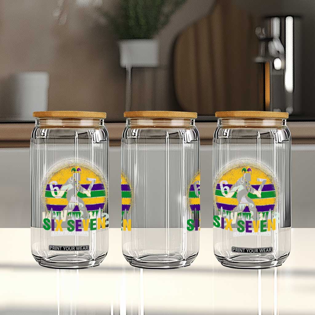 Funny Mardi Gras Bigfoot Glass Can Six Seven Meme TS12 Print Your Wear