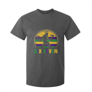 Funny Mardi Gras Bigfoot T Shirt For Kid Six Seven Meme TS12 Dark Heather Print Your Wear