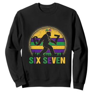 Funny Mardi Gras Bigfoot Sweatshirt Six Seven Meme TS12 Black Print Your Wear