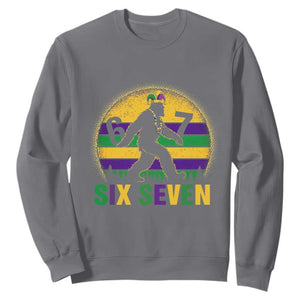 Funny Mardi Gras Bigfoot Sweatshirt Six Seven Meme TS12 Charcoal Print Your Wear