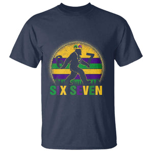 Funny Mardi Gras Bigfoot T Shirt Six Seven Meme TS12 Navy Print Your Wear