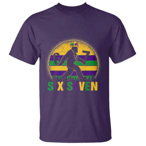 Funny Mardi Gras Bigfoot T Shirt Six Seven Meme TS12 Purple Print Your Wear