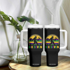 Funny Mardi Gras Bigfoot Tumbler With Handle Six Seven Meme TS12 Print Your Wear