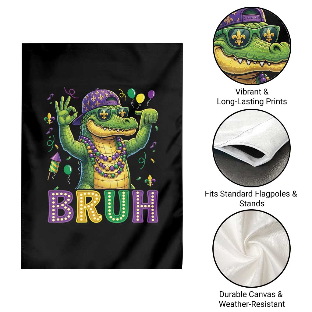 Mardi Gras Mardigator Alligator Six Seven Bruh Meme Garden Flag TS12 Print Your Wear
