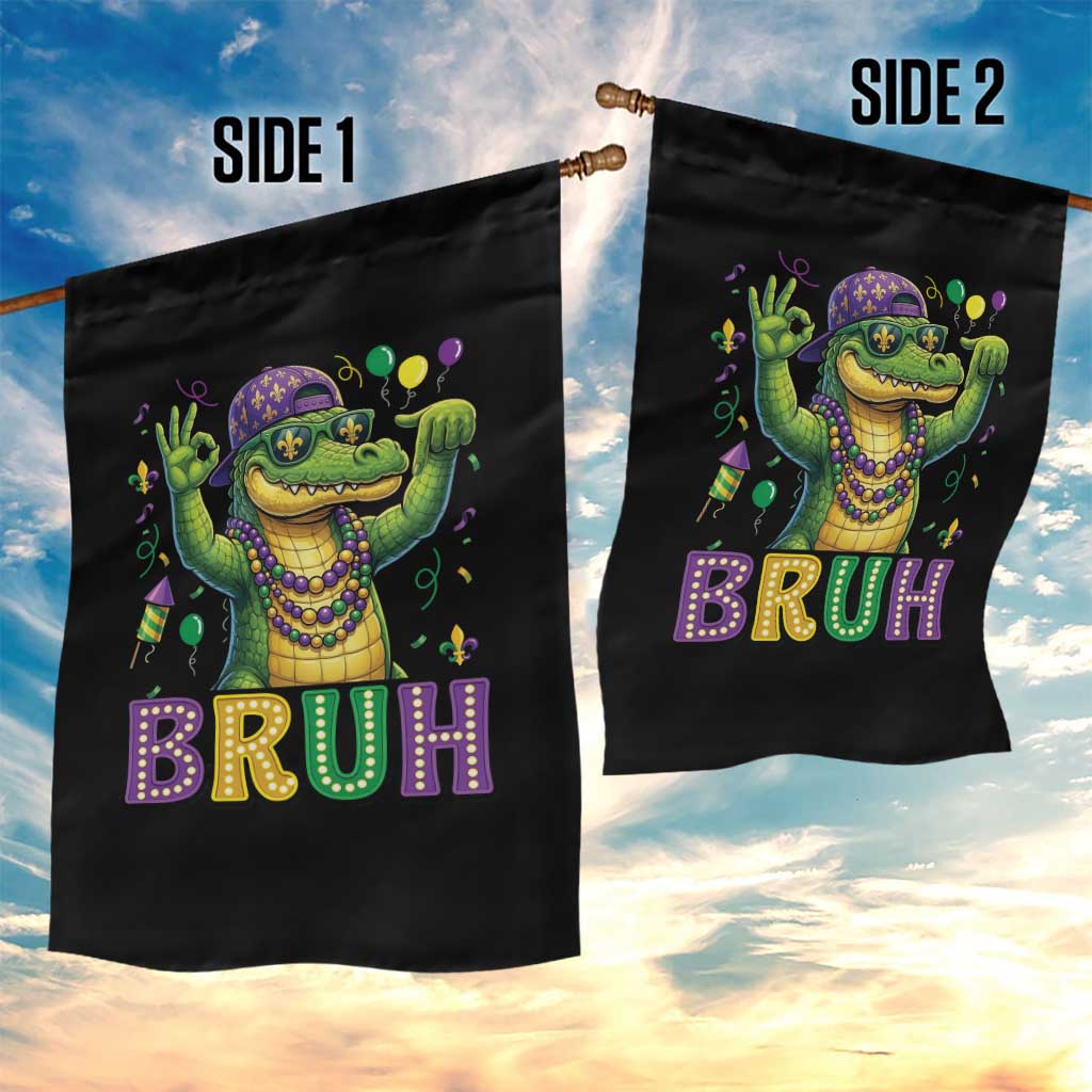 Mardi Gras Mardigator Alligator Six Seven Bruh Meme Garden Flag TS12 Print Your Wear