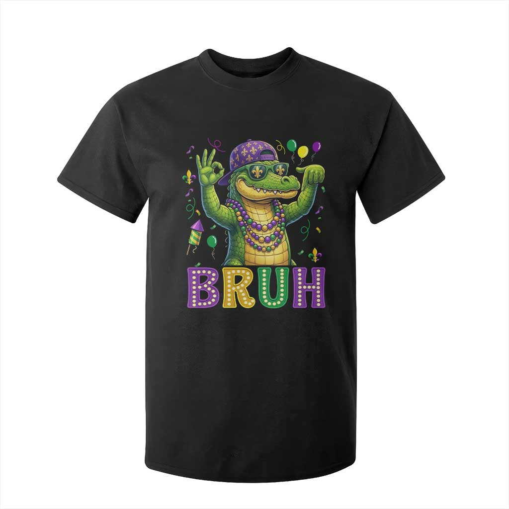 Mardi Gras Mardigator Alligator Six Seven Bruh Meme T Shirt For Kid TS12 Black Print Your Wear