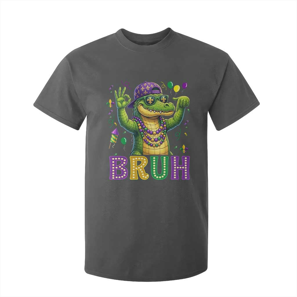 Mardi Gras Mardigator Alligator Six Seven Bruh Meme T Shirt For Kid TS12 Dark Heather Print Your Wear