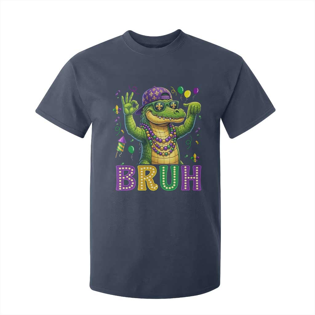 Mardi Gras Mardigator Alligator Six Seven Bruh Meme T Shirt For Kid TS12 Navy Print Your Wear